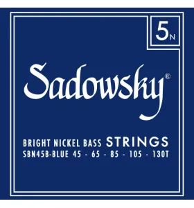 Sadowsky Blue Label Struny pre 5-strunovú Basgitaru 045-130T Nikel