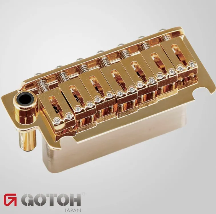 Gotoh NS510TS-FE7 – 7-strunové tremolo s oceľovým blokom (ST-Style), Zlaté Gotoh NS510TS-FE7 – 7-strunové tremolo s oceľovým blokom (ST-Style), Zlaté
