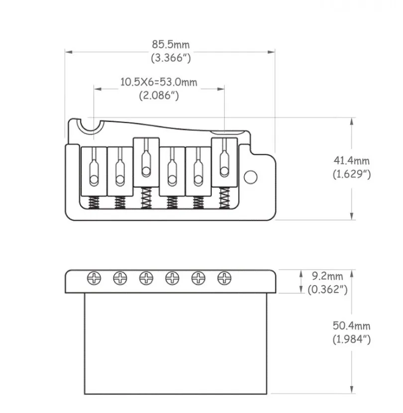 Wilkinson WVP-SB Tremolo Pre 6-strunovú Gitaru Chrom Wilkinson WVP-SB Tremolo Pre 6-strunovú Gitaru Chrom
