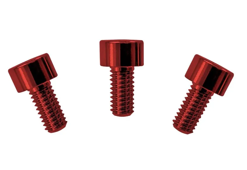 Floyd Rose FRNCSRDP – Skrutky zámku strún z nehrdzavejúcej ocele, Červené