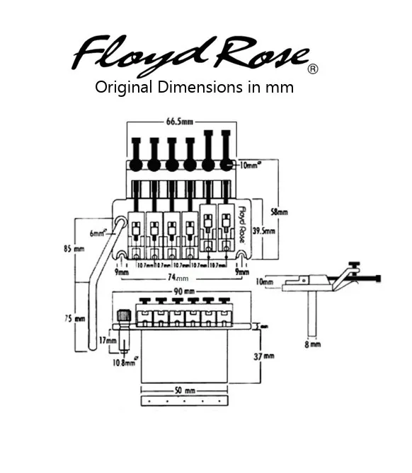 Floyd Rose FRTS1100 Special tremolo systém pre 6-strunovú gitaru – Chameleon