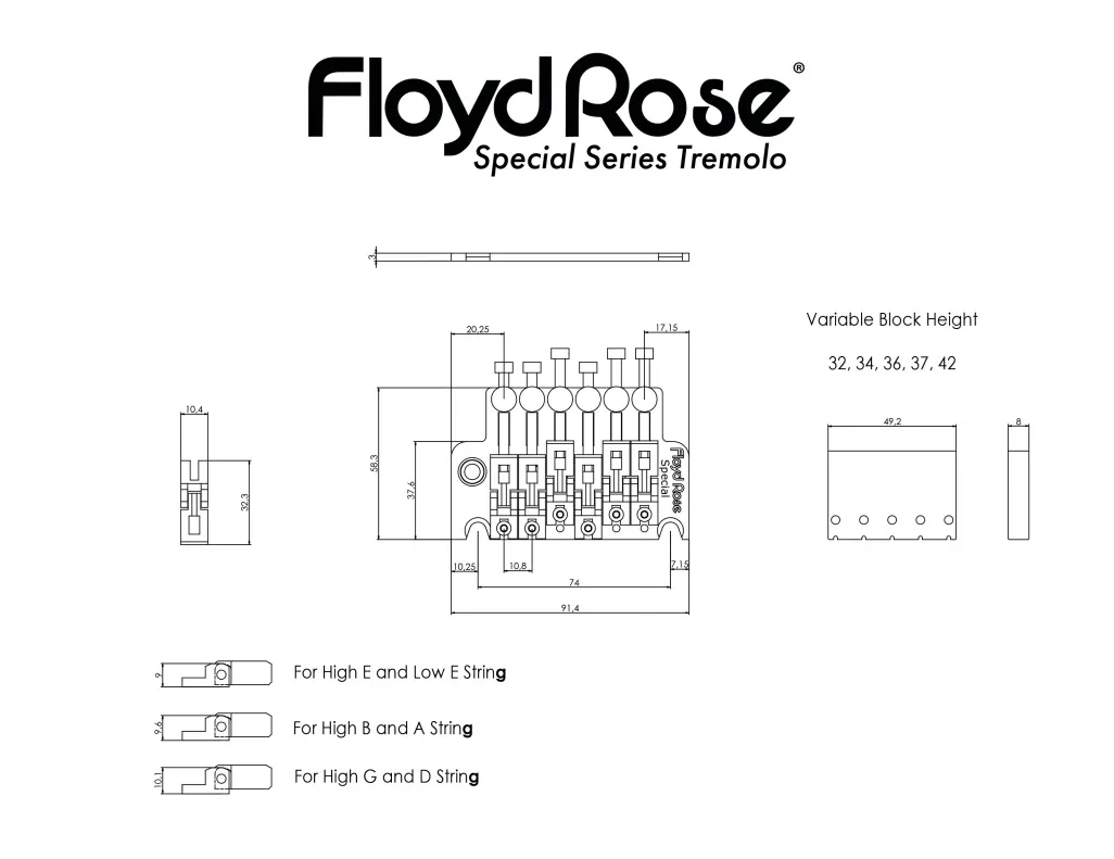 Floyd Rose FRTS1100 Special tremolo systém pre 6-strunovú gitaru – Chrom Floyd Rose FRTS1100 Special tremolo systém pre 6-strunovú gitaru – Chrom
