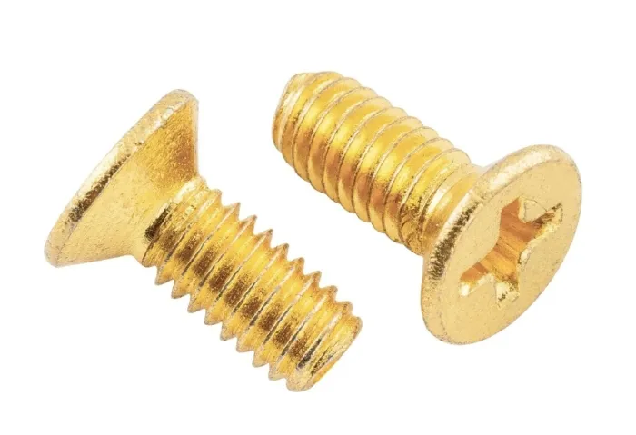 Partsland Nerezová skrutka M4x10mm pre tremolo blok Strat Zlatá 1ks