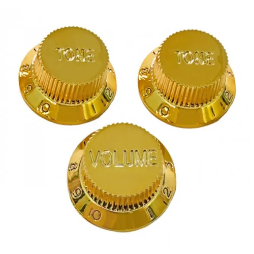 AxLabs Ovládacie Gombíky Strat-Style (3 ks) – Zlatá