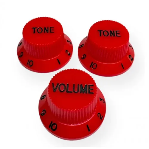 AxLabs Ovládacie Gombíky Strat-Style (3 ks) – Červené