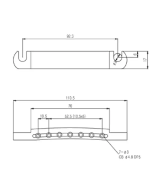 Partsland - Strunník Pre 7-strunovú Gitaru Les Paul, Chróm