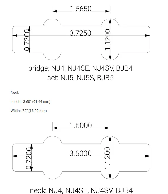 Nordstrand Big J-Blade 4 CC (Clean & Clear) – Set snímačov pre Jazz Bass, neck + bridge