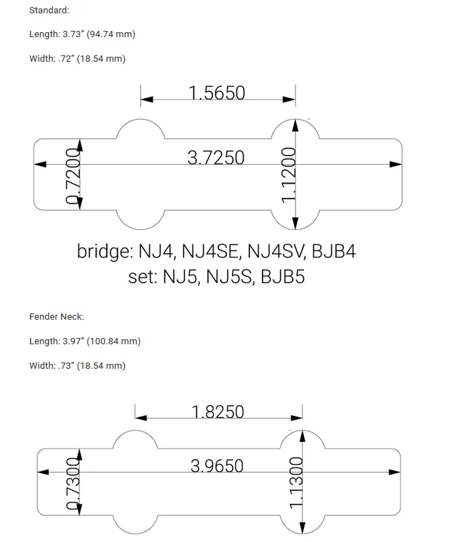 Nordstrand Big J-Blade 5 CC (Clean & Clear) – Set snímačov pre Basgitaru Jazz Bass, neck + bridge