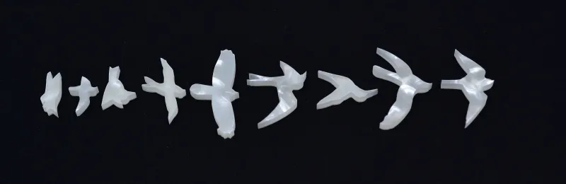 Biela umelá perleť Inlay polohové značky – Sada (Vtáky)