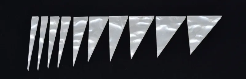 Biela umelá perleť Inlay polohové značky – Sada (Trojuholník)