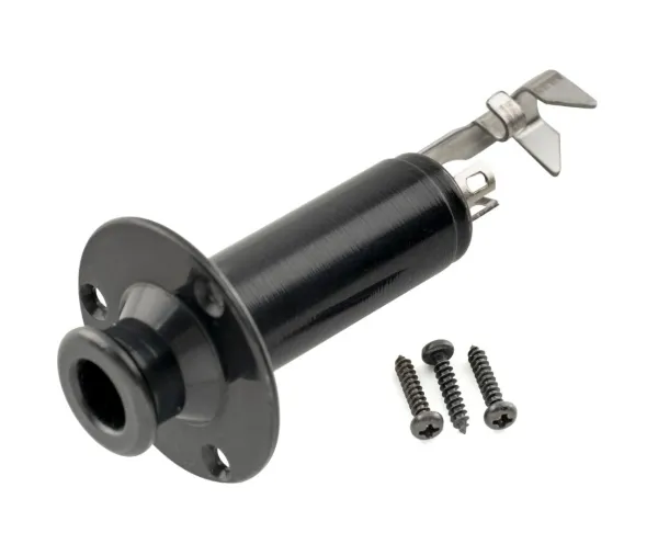 Partsland 1/4 Inch Mono/Stereo Endpin Výstupný Jack Čierna