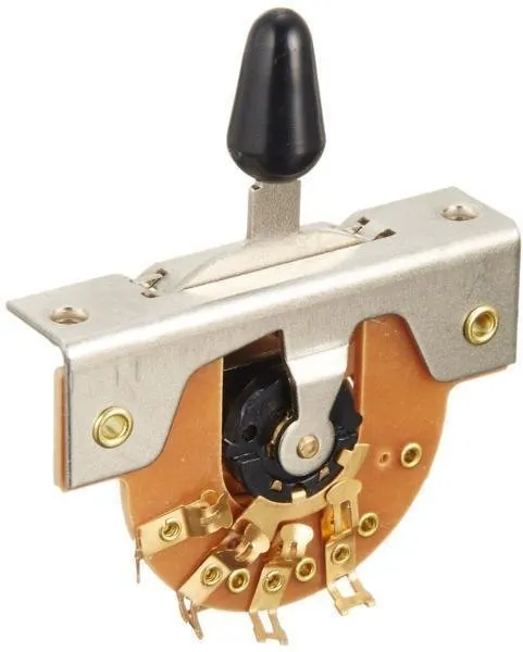 Hosco DM-30G 3-pólový Prepínač pre Gitaru Telecaster, Gombik Čierny