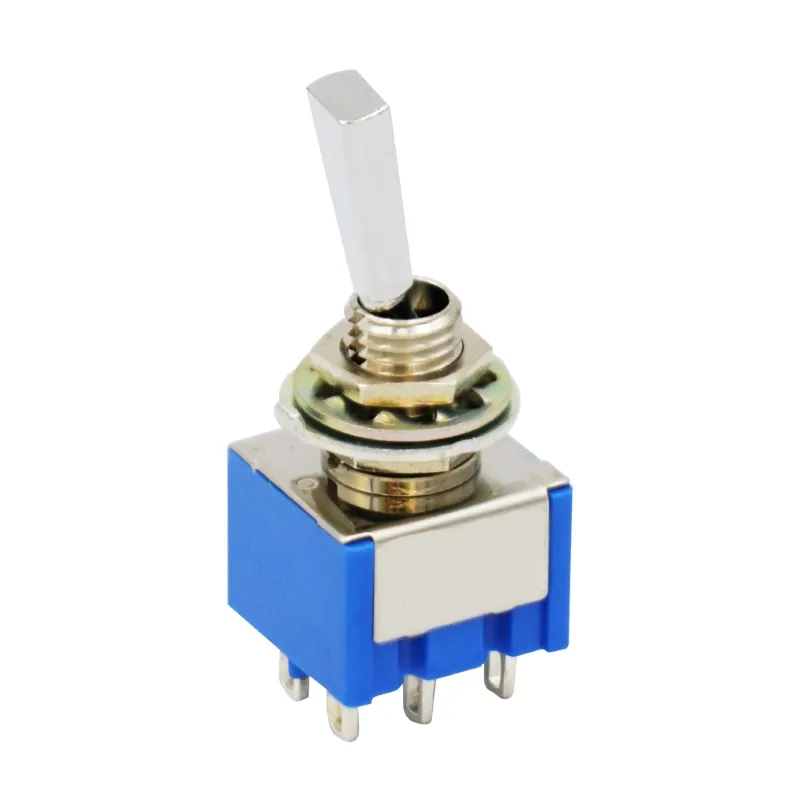 Hosco DP3T ON-OFF-ONB Mini Páčkový Prepínač, Chrom