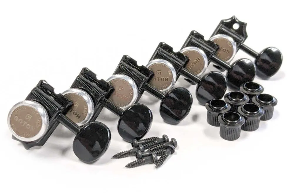 Gotoh SD91-05M MG-T – Uzamykateľné Vintage F-style mechaniky 6L, Čierna