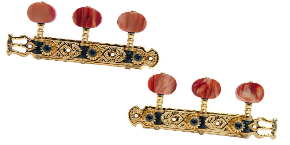 Gotoh 35P1600 Sada Ladiacich Mechanik Pre Klasickú Gitaru 3R + 3L Zlatá 