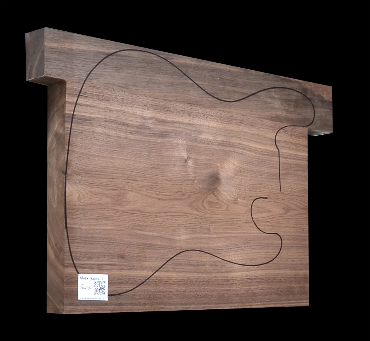 Orech Čierny USA Drevo na Gitaru- Basgitaru 505 x 380 x 45  mm