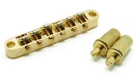 Partsland - Kobylka Tune-O-Matic Roller Pre 6-strunovú Gitaru Typ Les Paul, Zlatá