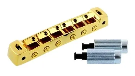Gotoh 510FB Uzamykateľná kobylka Tune-O-Matic pre 6-strunovu gitaru Les Paul –  Zlatá