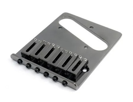 Gotoh GTC201 Pevná kobylka pre 6-strunovú gitaru typ Tele, mosadz – Cosmo Black