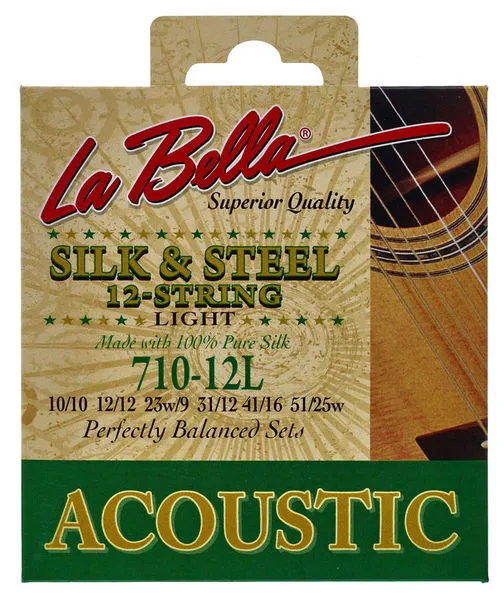 LaBella 710-12L Silk and Steel Light Struny pre Akustickú Gitaru