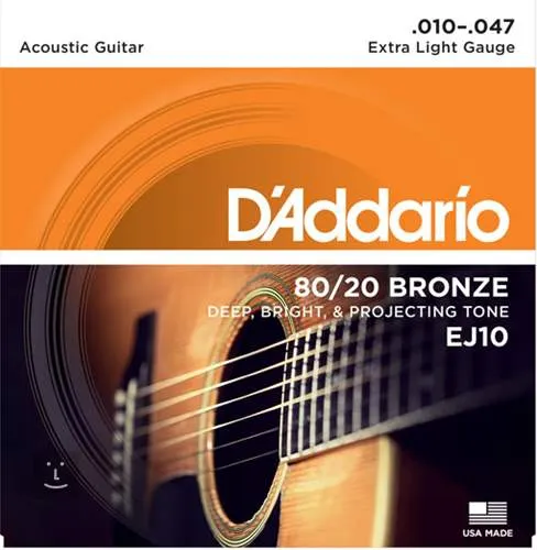 Daddario EJ10 Struny pre Akustickú Gitaru 010-047 