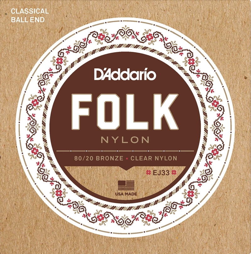 Daddario J33 Nylon Strings for Folk Guitar .028-.045 Bulk Pack